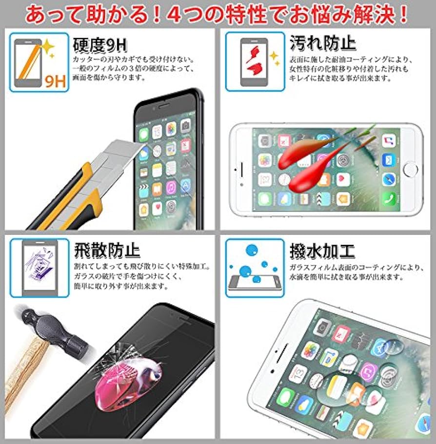 iPhone8プラス7プラス　ブルーライト94%低減加工　ガラスフィルム Amazon | MS factory iPhone8 Plus / iPhone7 プラス 用 ブルー